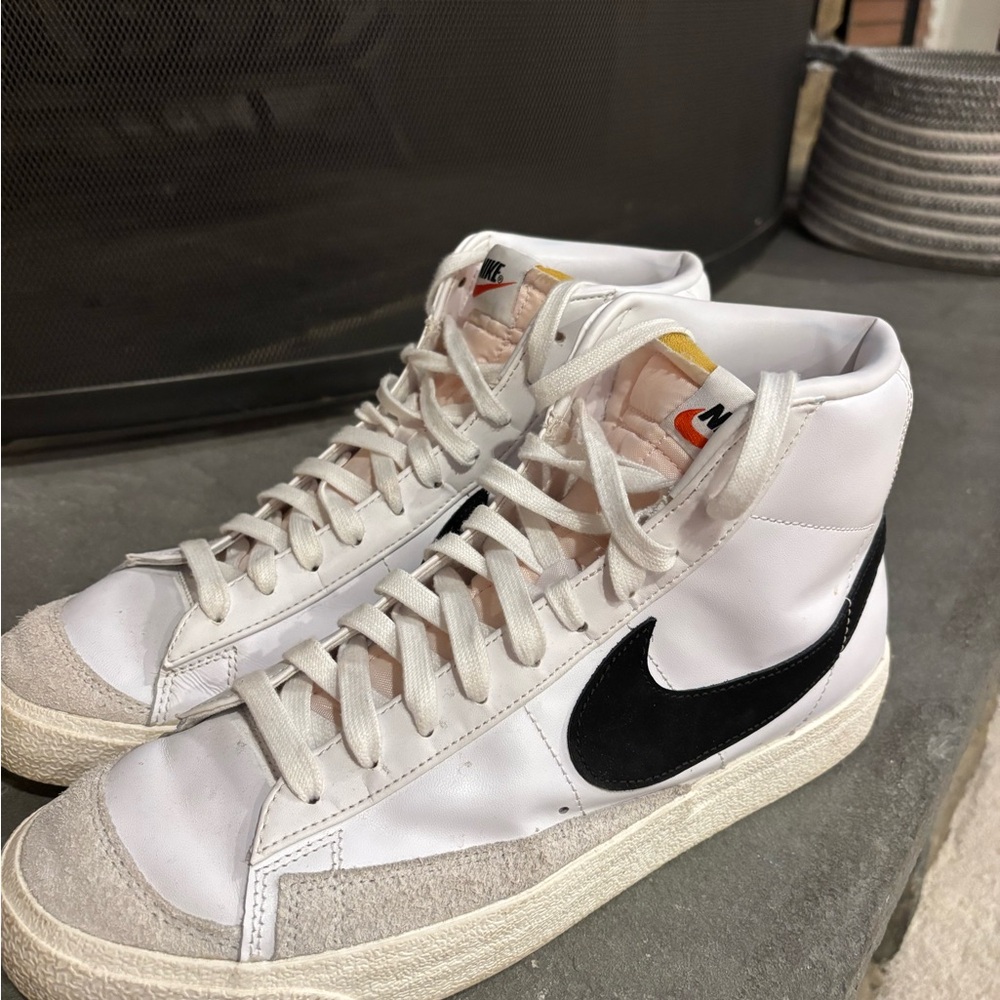 Nike White and Black High-Top Blazers
